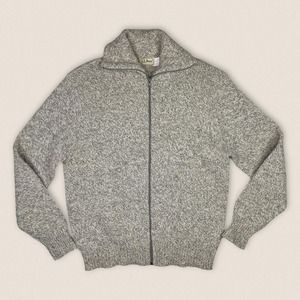 Vintage grandpa Wool blend zip cardigan sweater L.L. Bean Size XL